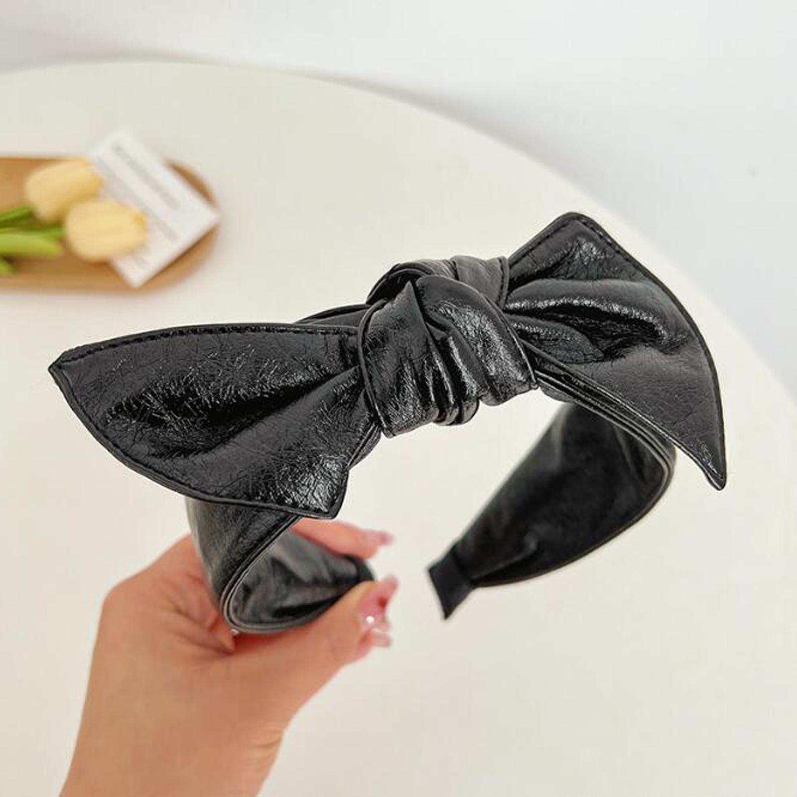 

PROLY Новая Мода Женская Повязка на Голову Большой Бант Головной Убор ПУ Кожа Повязка для Волос Для Взрослых Весенние Аксессуары для Волос