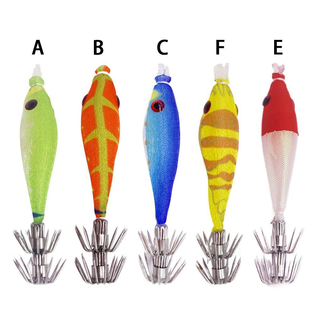 2pcs 2022 Luminous Jigs Lead Sinker weave Squid Hook Wood Shrimp Lures Fishing Tackle Octopus Bait