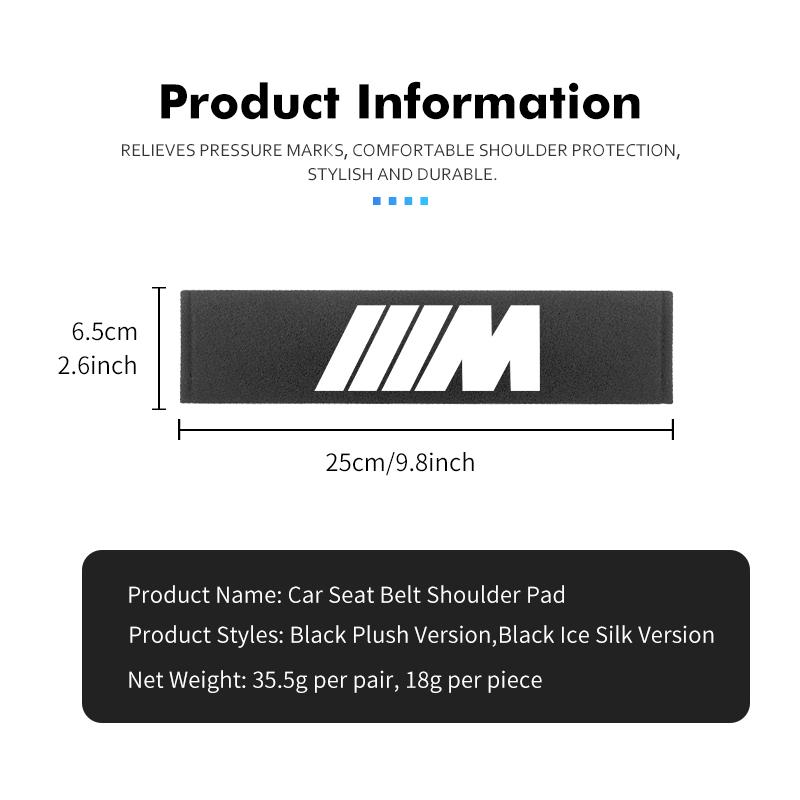 UWGK8 Car Seat Belt Shoulder Pad Plush Backpack Straps Neck Cushion For BMW M F10 F20 F30 F40 F15 F25 F26 F31 F49 E62 E83 E84