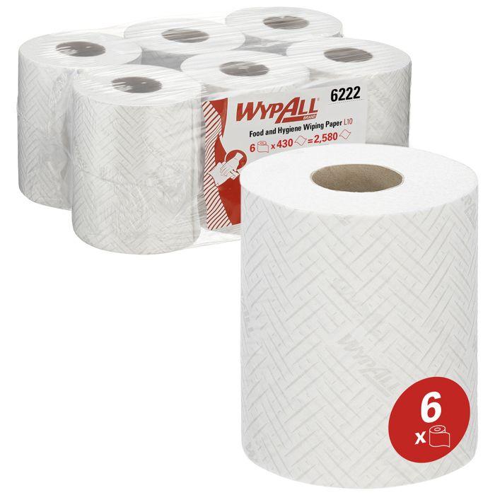 Rouleau à dévidage central WypAll® L10 Hygiène & Surfaces Alimentaires 6222
