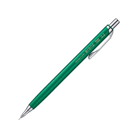 Pentel Orenz Mechanical Pencil XPP502-D, 0.2mm, Green - Unbreakable Lead with Orenz System