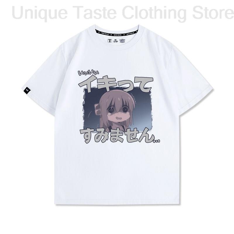 BOCCHI THE ROCK T Shirt Gotoh Hitori Cartoon Cute Print Tshirt Women Unisex Harajuku Fashion Summer Cotton Short Sleeve Tee Tops