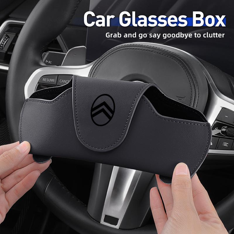 Leder Auto Brillenbox Sonnenbrillen Aufbewahrungs Halter Für Citroen C4 C3 C1 C2 Berlingo Celysee Cactus Picasso Aircross Saxo Grand