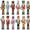 12pcs Christmas Nutcracker New Year Gift Soldier Wooden Pendant Xmas Tree Hanging Ornament 2026 Navidad Decoration for Home