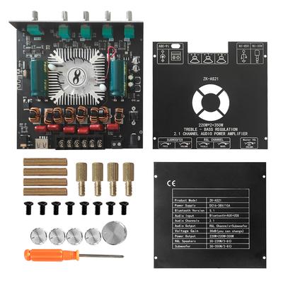 ZK AS21 Compact 2.1Channel TPA3255 BT Digital Power Amplifier Board Module High And Low Tone Subwoofer Power Amplifier