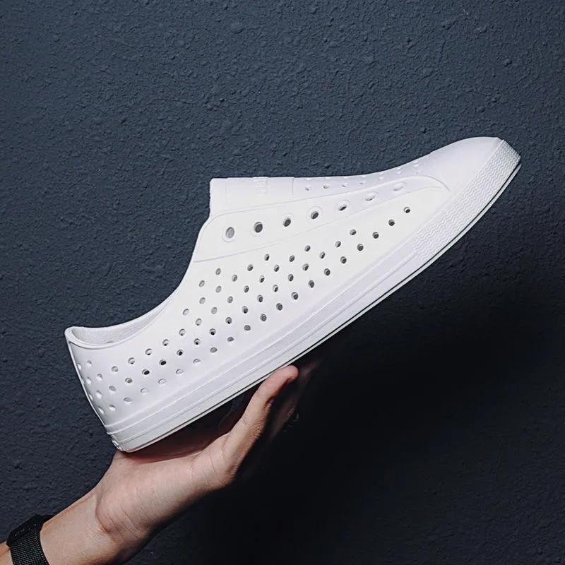 Summer Beach Shoes New Fashion Couple Hole Shoes Soft Bottom Slippers Outdoor Hollow One Word