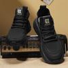 Fashion Black 2025 New Breathable Flying Woven Men's Shoes Spring and Summer Leisure Sports Shoes Lightweight Men's Net Cloth Shoes