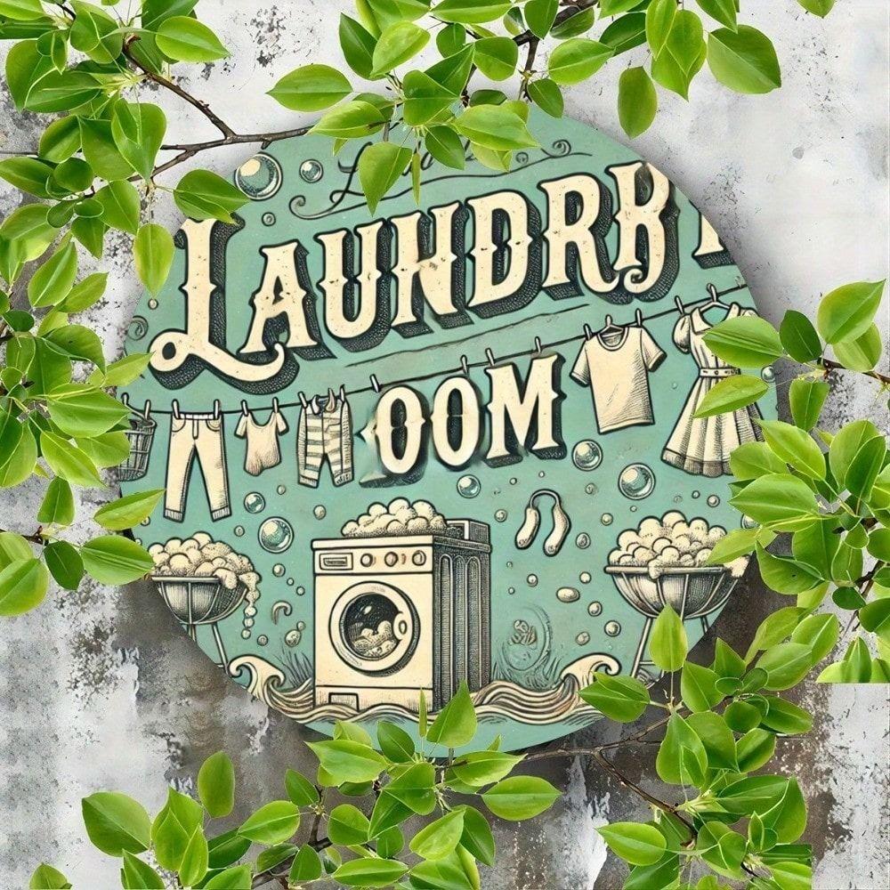 Vintage Metal Poster Wall Art 8x8 Inch Laundry Room Home Decor