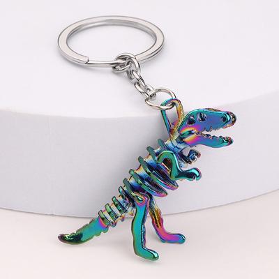 1 Stück Legierung Bunte Skelett Dinosaurier Schlüsselanhänger Urlaub Geschenk Anhänger Schlüsselanhänger