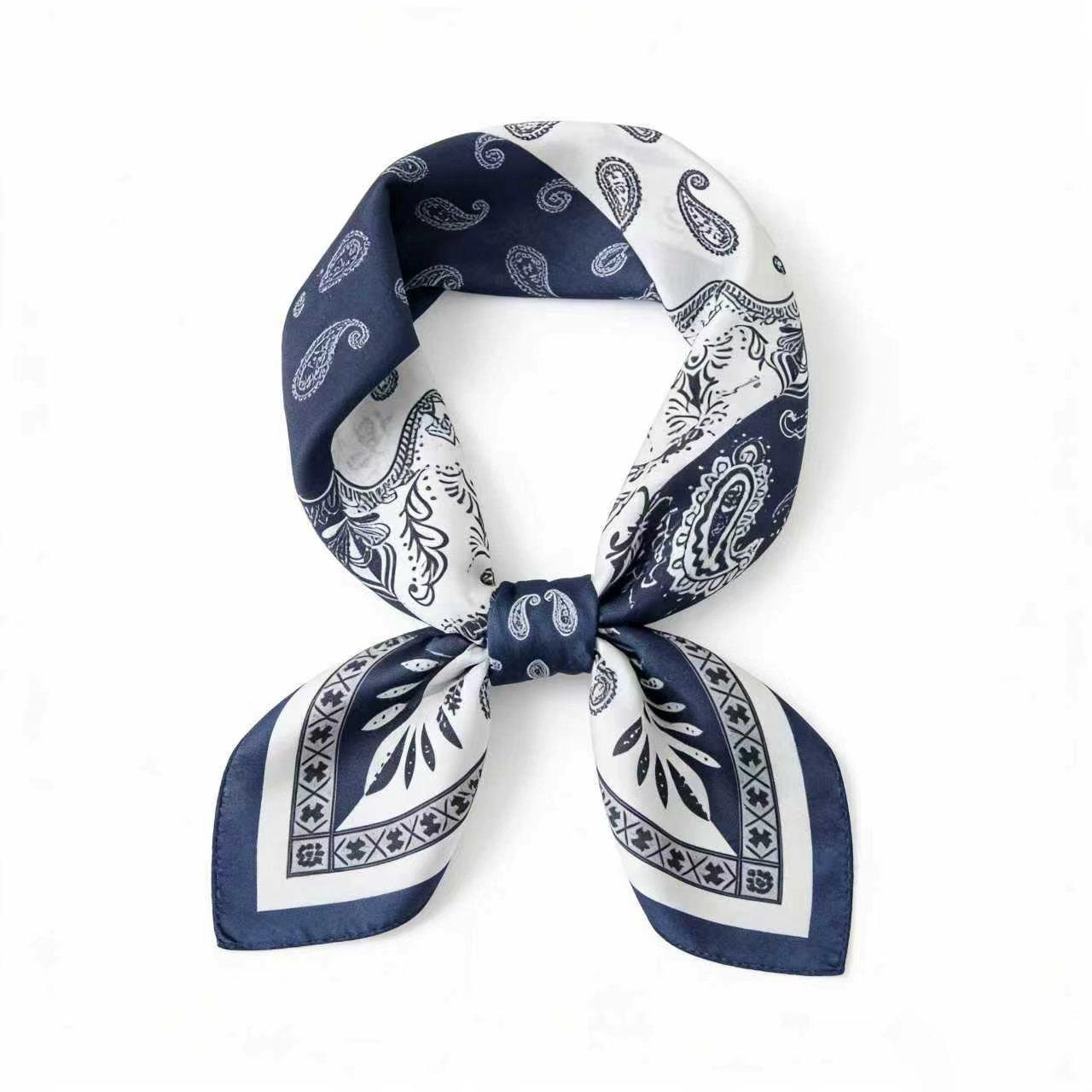Classic cashew flower 100% mulberry silk silk scarf scarf scarf spring and summer new small silk scarf square scarf shawl 53*53