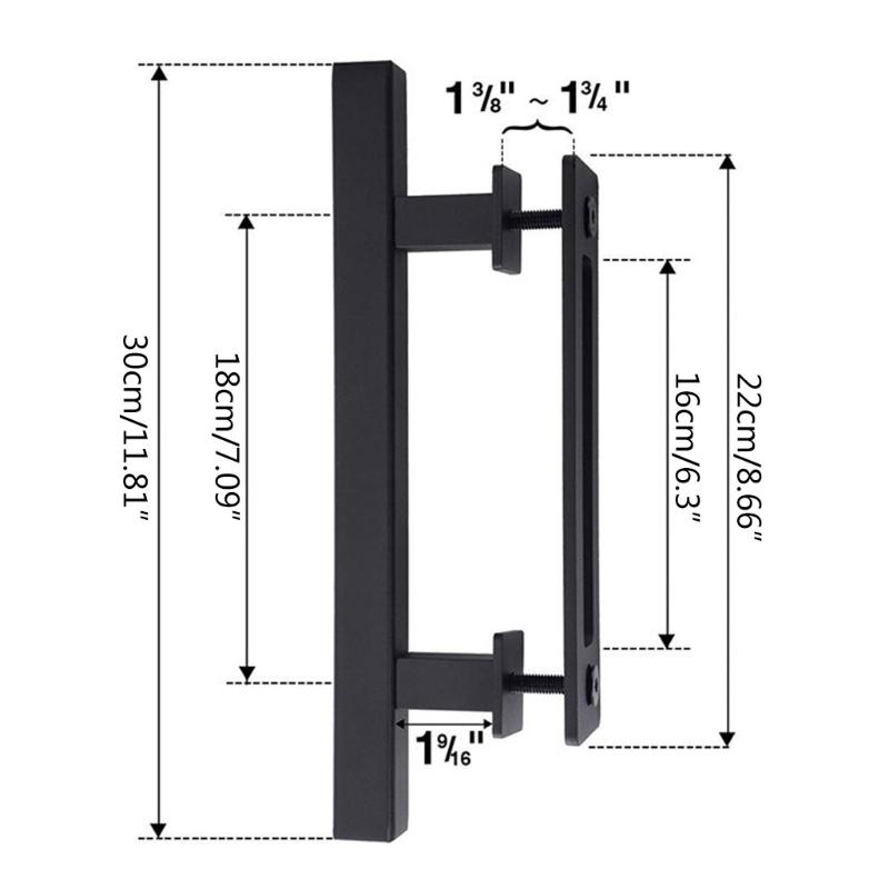 Steel Sliding Barn Door Handle Pull Cabinet Flush Hardware Set Wood Door Handle Interior Door Furniture Handle Hardware