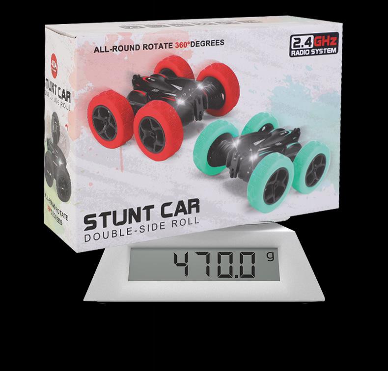 2.4G Remote Control Stunt Car: Four-Wheel Drive, Flipping Swing Arm, LED Lights - Toy for Kids