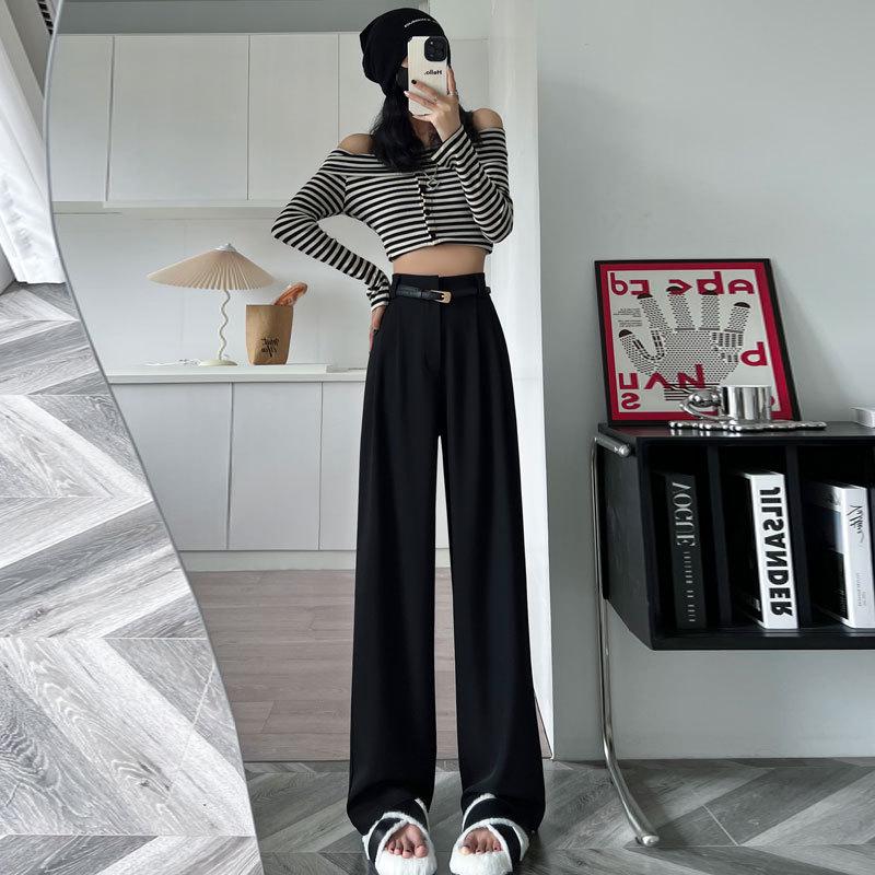 Spring 2026 Women's High Waist Wide Leg Straight Suit Pants