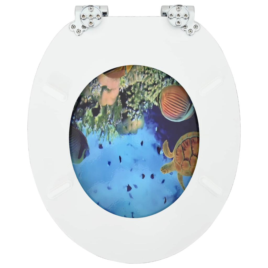 Soft Close Toilet Seat Set 2 pcs Deep Ocean Blue 44 x 38 cm