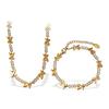 Fashion18K Gold Plated Stainless Steel X Link Cubic Zirconia Jewelry Set  Necklace and Bracelet  Jewelry