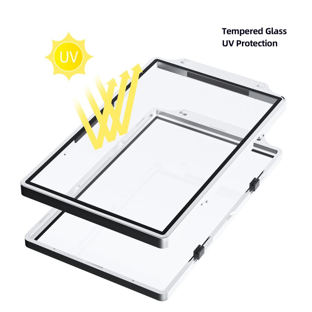 Sanseking 55PT BGS Standard Magnetic Card Cartridge Receiver with Matte Metal Frame and UV Shield for Ball Cards (Silver)