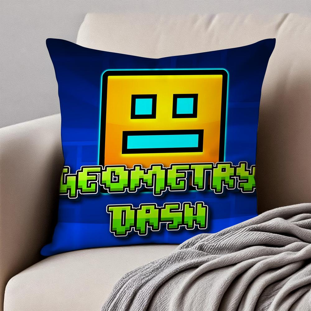 GGeometry DDash VVideo Cushion Cover Pillowcase Antidustmite Invisible Zipper Short Plush Sofa Cushion