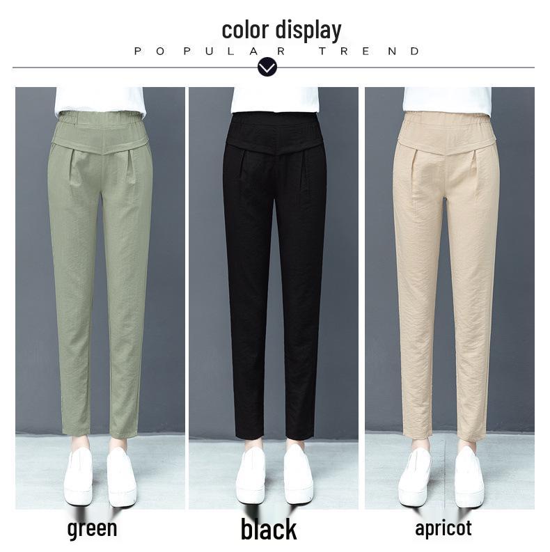 High Waist Korean Style Spring Harem Pants - Cotton Linen Ice Silk, Slimming and Comfortable Casual Wear