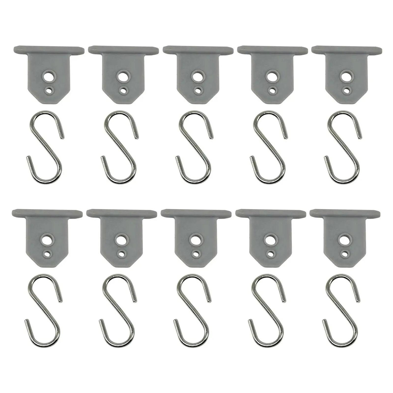 

10x White Outdoor Sunshade Clothes Drying Tent Light Hanger Plastic Rope Clamp Tent Hooks Accessory For Caravan Camper RV New білий