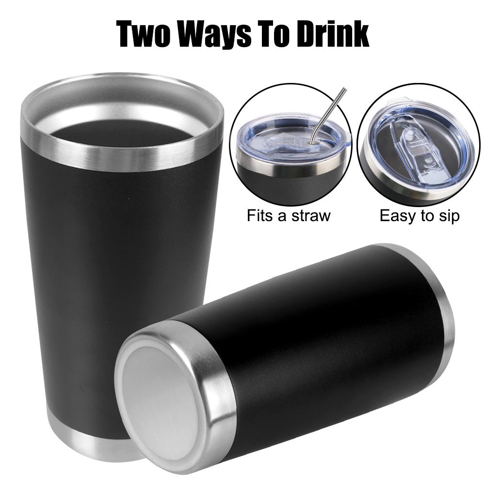 Insulated Leakproof Beer Cups Thermal Mug Water Bottle Vacuum Stainless Steel Tumbler With Lids 20oz Drinkware