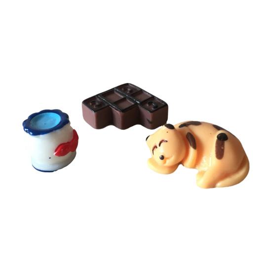 

3 Pcs Mini Resin Animal Figurine Miniature Tiny Cartoon Pig Puppy Cat Cow Figures for Fairy Garden Micro Landscape DIY Potted Plants Cake H