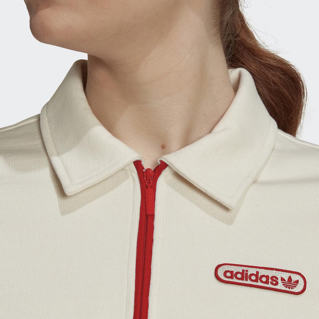 Adidas Originals Trefoil Logo Polo Shirt Women Tops White HL6578