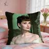 Classic AAudrey HHepburn Cushion Cover Square Short Plush Pillow Case Living Room Sofa Home Decor Funda X