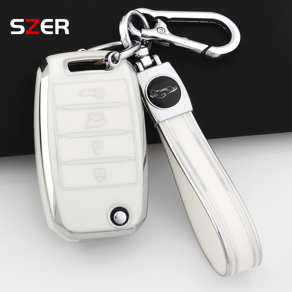 For Kia Rio 3 K2 K3 K4 K5 Sportege Picanto Optima Soul Ceed Sorento Forte Stinger Cerato Shell Tpu Car Folding Key Case Cover