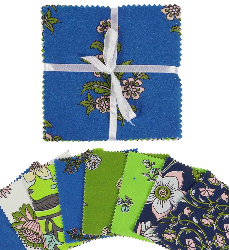 Soimoi Florals Print  Precut 5-inch Cotton  Fabric  Quilting  Squares  Charm Pack DIY Patchwork Sewing