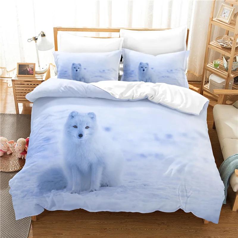 3D Print Wolf Dekbedovertrek 200x200 Duvet Cover Set Home Bedding Sets European American Style Animals Bed Linens Cover Twin