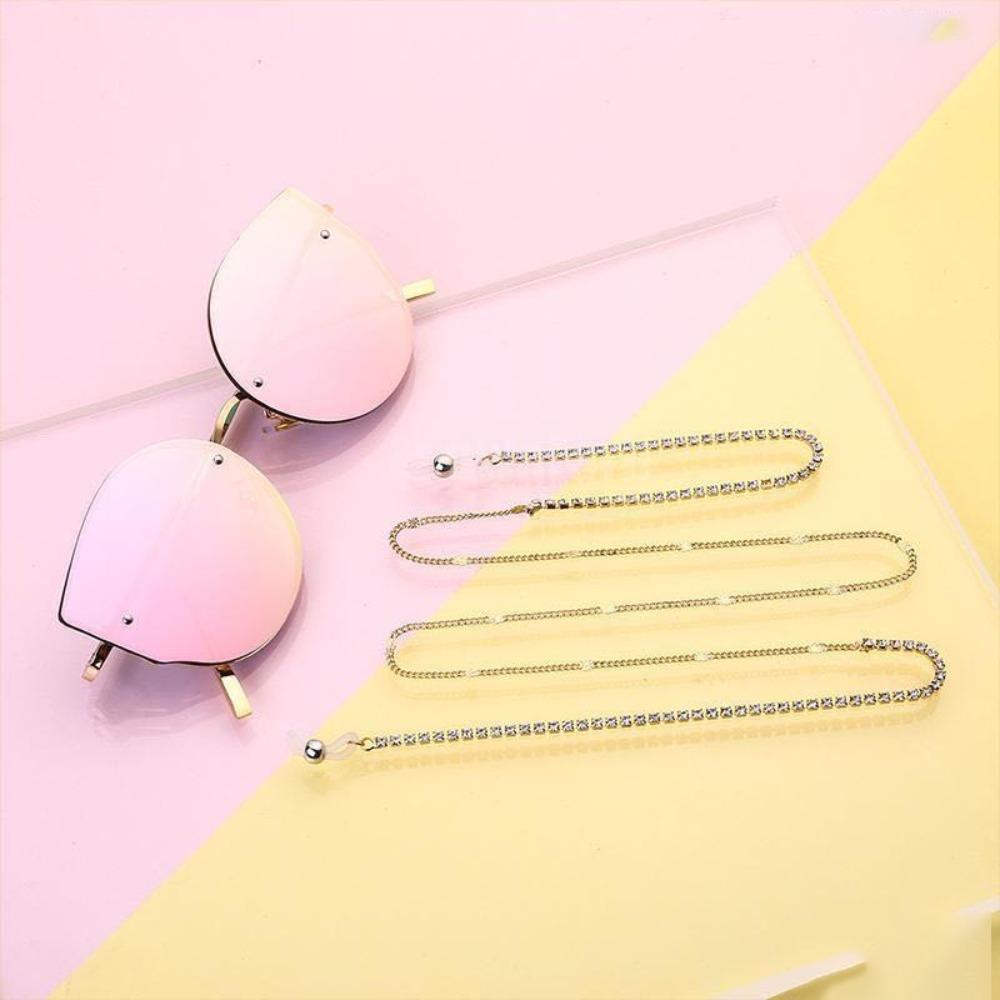 Krystallkjede Solbriller Kjedestropper Snorer metall Kjedeskjøtestil Kjedebriller Hengende tauholder Snorrebånd