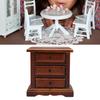 1:12 Scale   Night Stand Birch Wood 3 Drawers    Ature   Bedside Table for Home Decor
