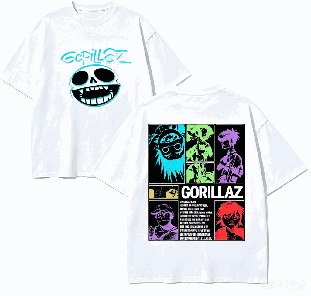 Gorillaz For Fan Gift Tshirt Unisex Unisex Harajuku Oversizedunisex Short Sleeve Streetwear High Quality Couples Comfortable Soft