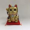Lucky Cat Small Feng Shui Gold Traditional Craftsman Toko Kakinuma Kimekomi Doll Made In Japan