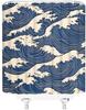 Japanese Wave Shower Curtain Abstract Kanagawa Oriental Ocean Sea Waves Creative Geometric Comic Antique Bathroom Curtain