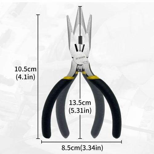 BOOSDEN Long Nose Pliers, All-Purpose Long Nose Pliers, Tapered with Spring and Hole, 5-Piece Set, Precision Pliers, 127mm, Electrician's Tool (5-Piec