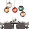 Nordic Colorful Water Ripple Glass Sphere Pendant Lamp for Bedroom or Bar.