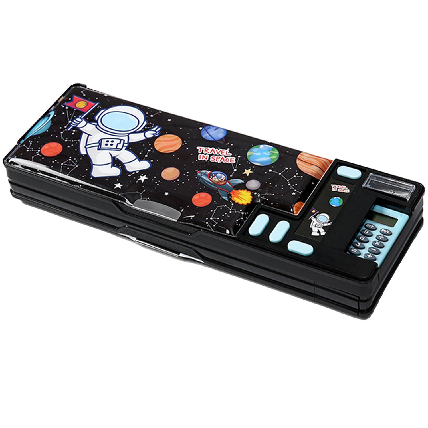 

LilyBeauty Multifunctional Pencil Case with Calculator and Great Study Great Gift for Kids and Teens Pop-Up Cutter, Supplies, (Black) чёрный