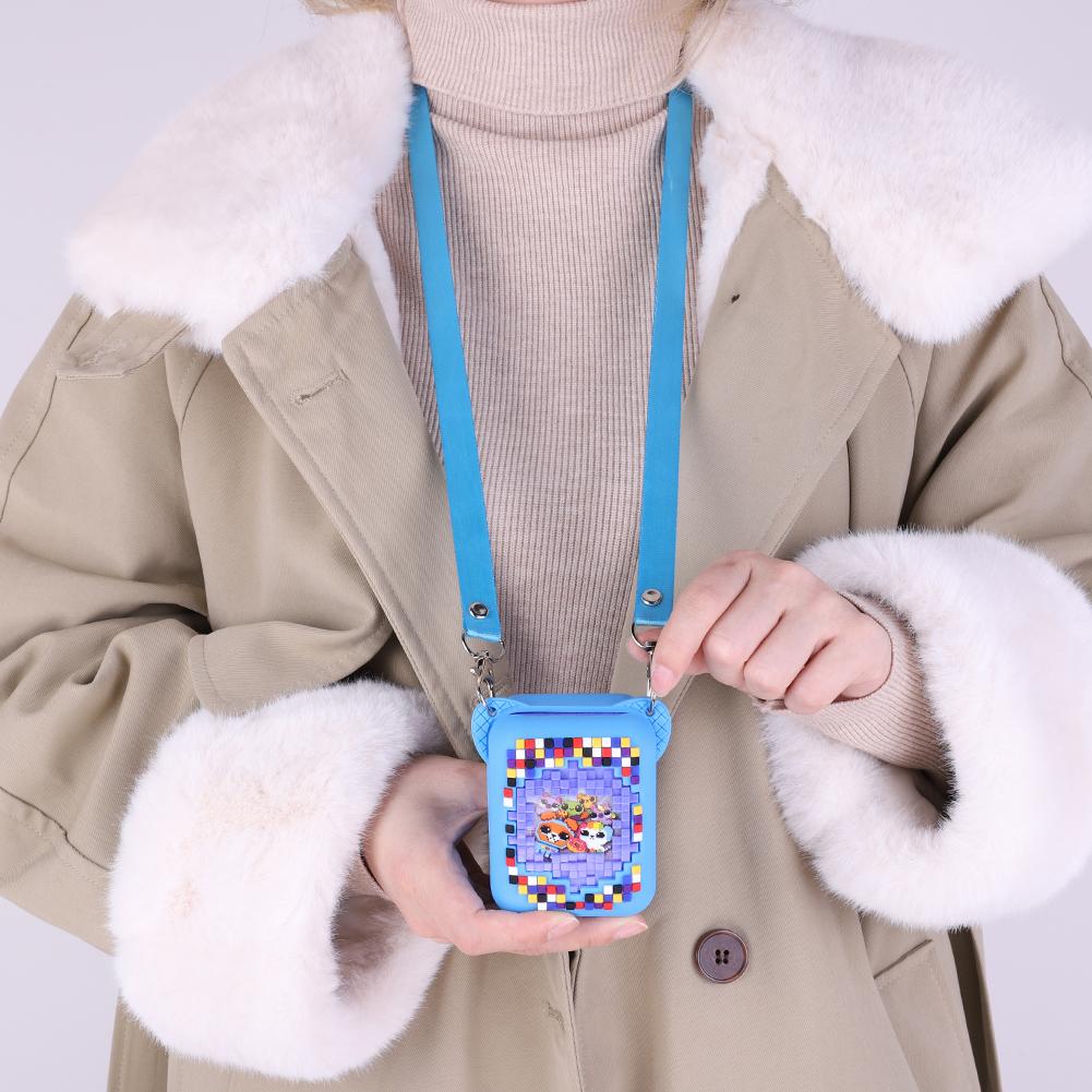 Silicone Cover Case for Bitzee Digital Pet Interactive Virtual Toy Anti Drop Protective Holder Skin Washable with Lanyard