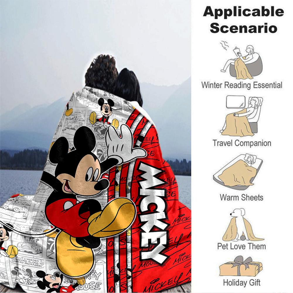 Mickey Mouse Comic Strip Blanket Soft Throw Blanket For Home Bedroom Bed Sofa Travel Office Solid Christmas Blanket