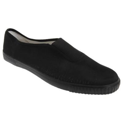 Ενήλικες Unisex Gusset Μαύρος καμβάς Plimsolls