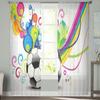 Abstract Wave With Football Sheer Curtains For Bedroom Living Room Tulle Curtains For Kitchen Window Voile Curtains