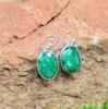 Solid 925 Sterling Silver Dyed Emerald Gemstone  Women Dangle Earrings Handmade Boho Earrings