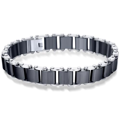 20cm Wit Keramisch Armband Bangle Roestvrij Staal Schakelarmband Sieraden voor Vrouwen en Mannen