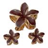 3Pcs Women Hair Claw Enamel Surface Anti-slip Teeth Flower Shape Back Head Hair Clip Lightweight Hair Accessory