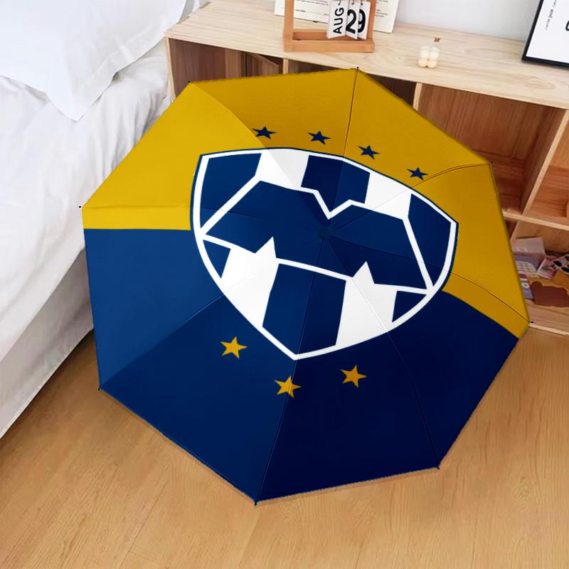 1PC C.F.Monterrey Football Crest Art Printed Umbrella Folding umbrella, automatic umbrella 8-Frame for Travel, camping Fan gifts Christmas Gifts
