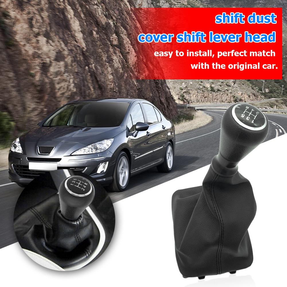 2-1PC Gear Shift Knob with Boot For Peugeot 206 205 207 5 Speed Gear Shift Knob Shifter Lever Stick Gaiter Boot Car Accessories