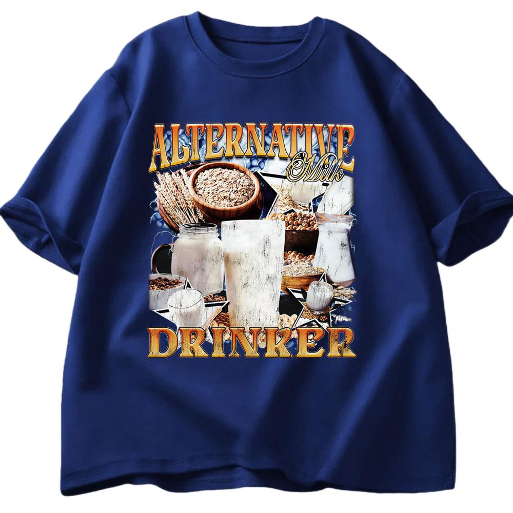 Alternative Milk Drinkers Fun Meme Tshirt Summer Mens Womens Casual Cotton Fashion Harajuku Mens Tshirt Street Wear Y2K