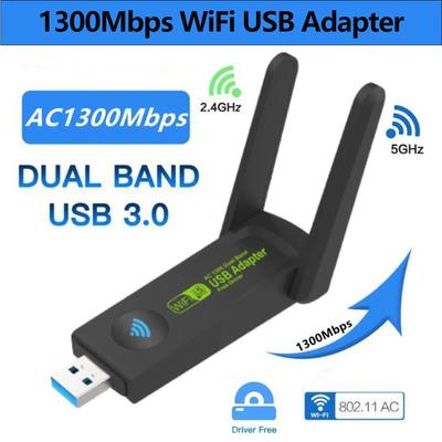 1300Mbps USB WiFi adaptér Dvojpásmový 2,4G/5Ghz WiFi Dongle 802.11 AC výkonná anténa bezdrôtová sieťová karta pre PC Laptop ovládač zadarmo