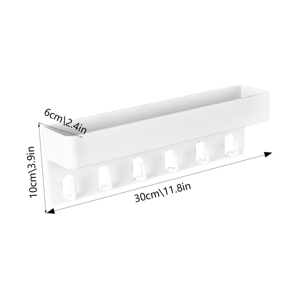 Key Holder with Shelf Farmhouse Wall Hooks Coat Rack Key Hooks for Kitchen Living Room key holder for wall adhesive белый 3290₽